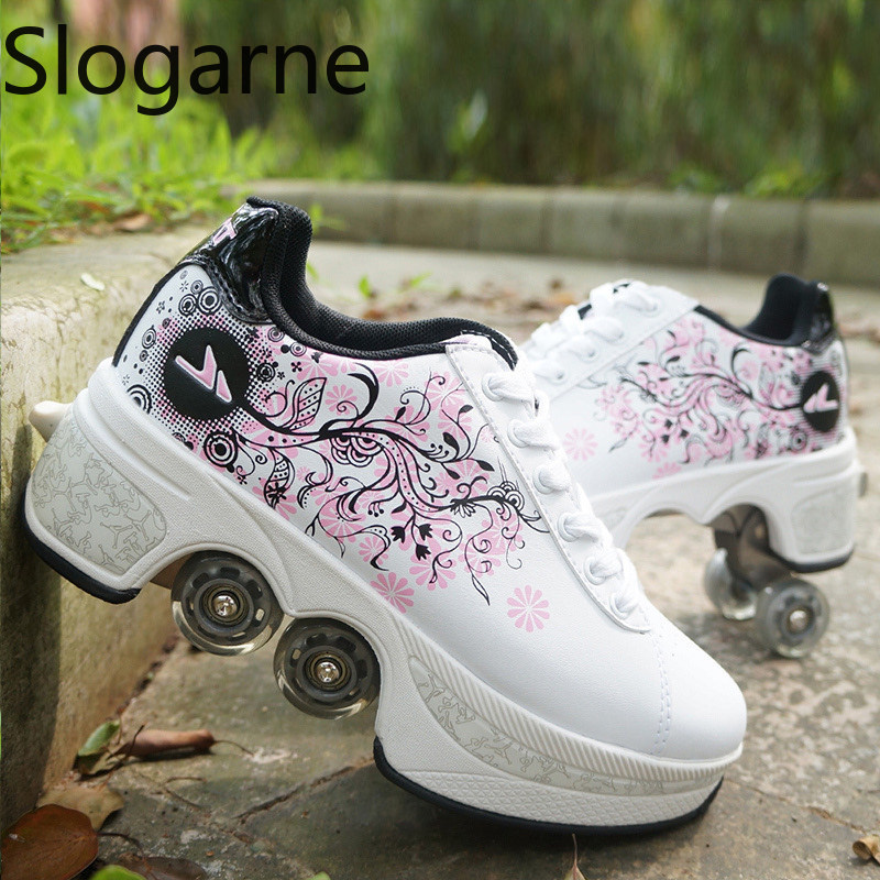 Women'S Shoes - النساء 4 عجلات تشوه زلاجات دوارة