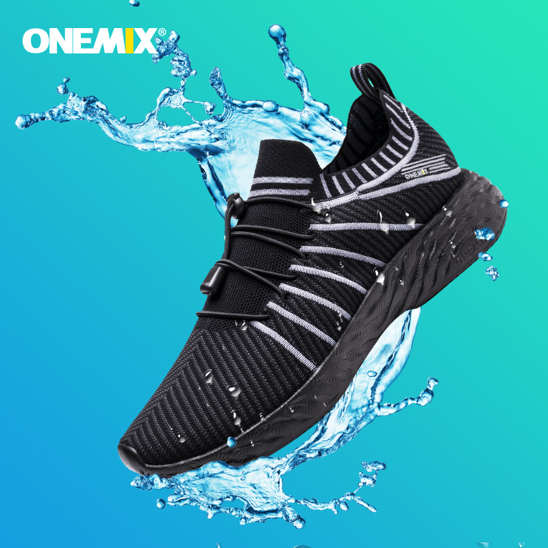 Waterproof Goretex Running Shoes - ONEMIX أحذية الجري السوداء المقاومة للماء