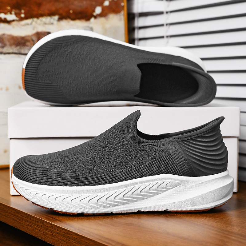 Wide Toe Box Running Sneakers - أحذية رجالية بدون رباط، مقاسات كبيرة،