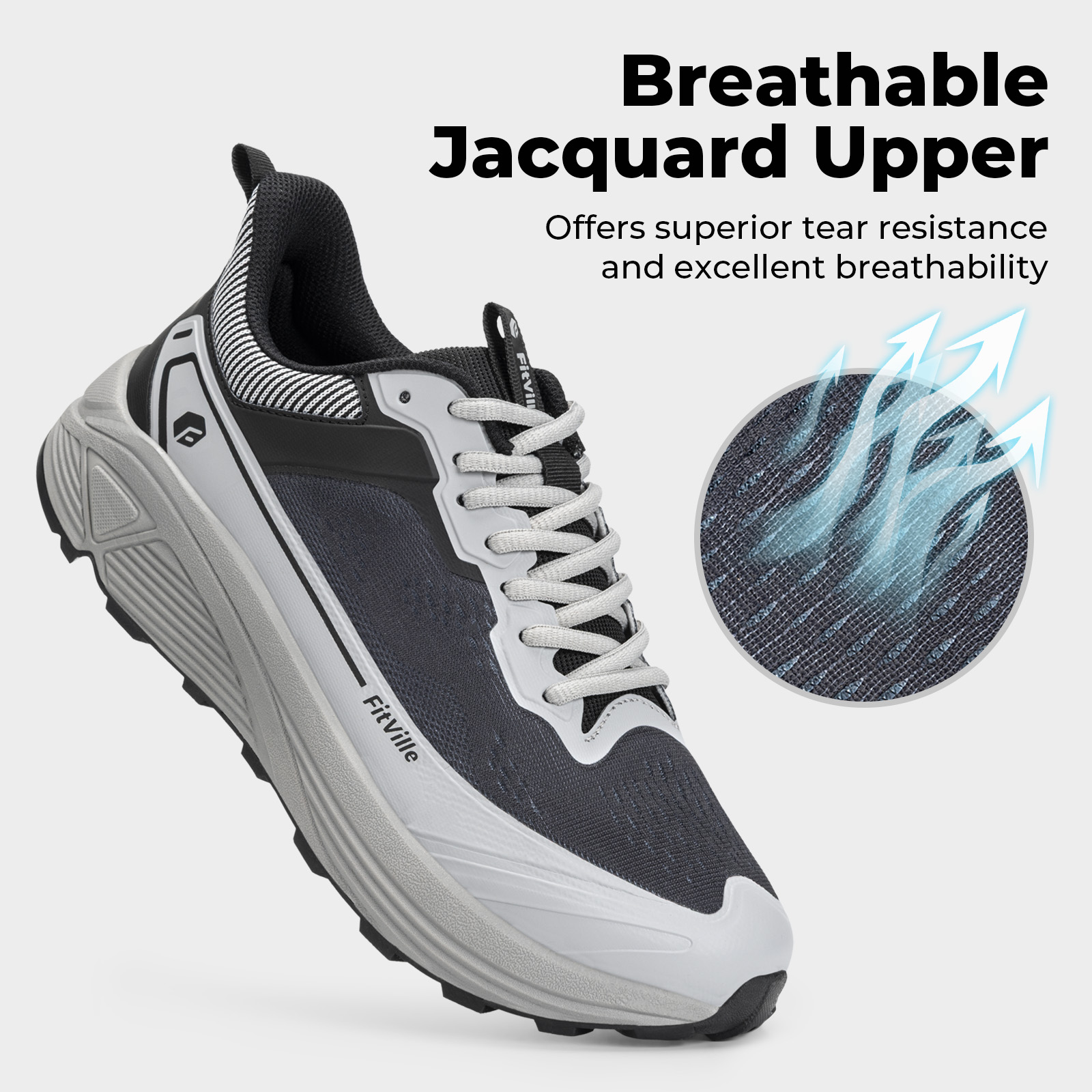 أحذية رياضية واسعة من FitVille - مراجعة Anti Slip Trail Running Sneakers وسعره