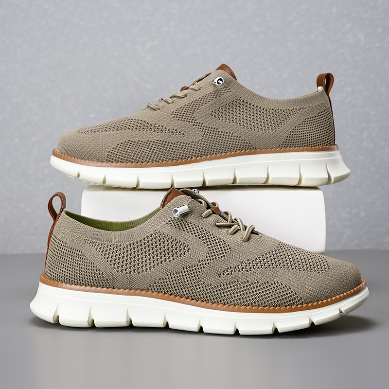 أحذية رجالية جديدة لعام 2026،  - مراجعة Knit Fabric Lace Up Sneakers وسعره