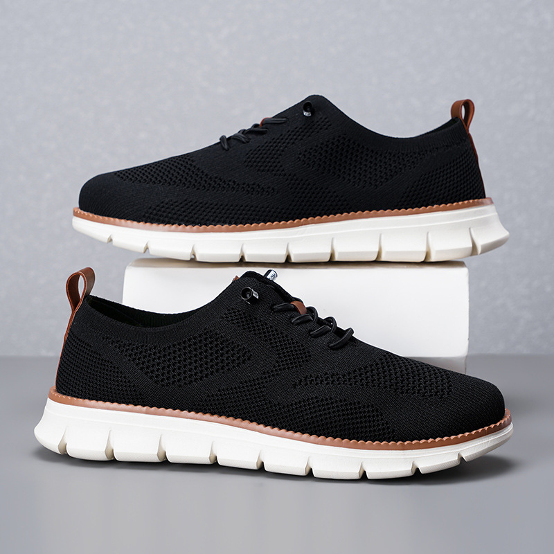 أحذية رجالية جديدة لعام 2026،  - مراجعة Knit Fabric Lace Up Sneakers وسعره